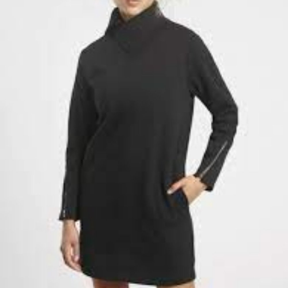 Athleta Cozy Karma Vela Sweatshirt Dress, Black, Med